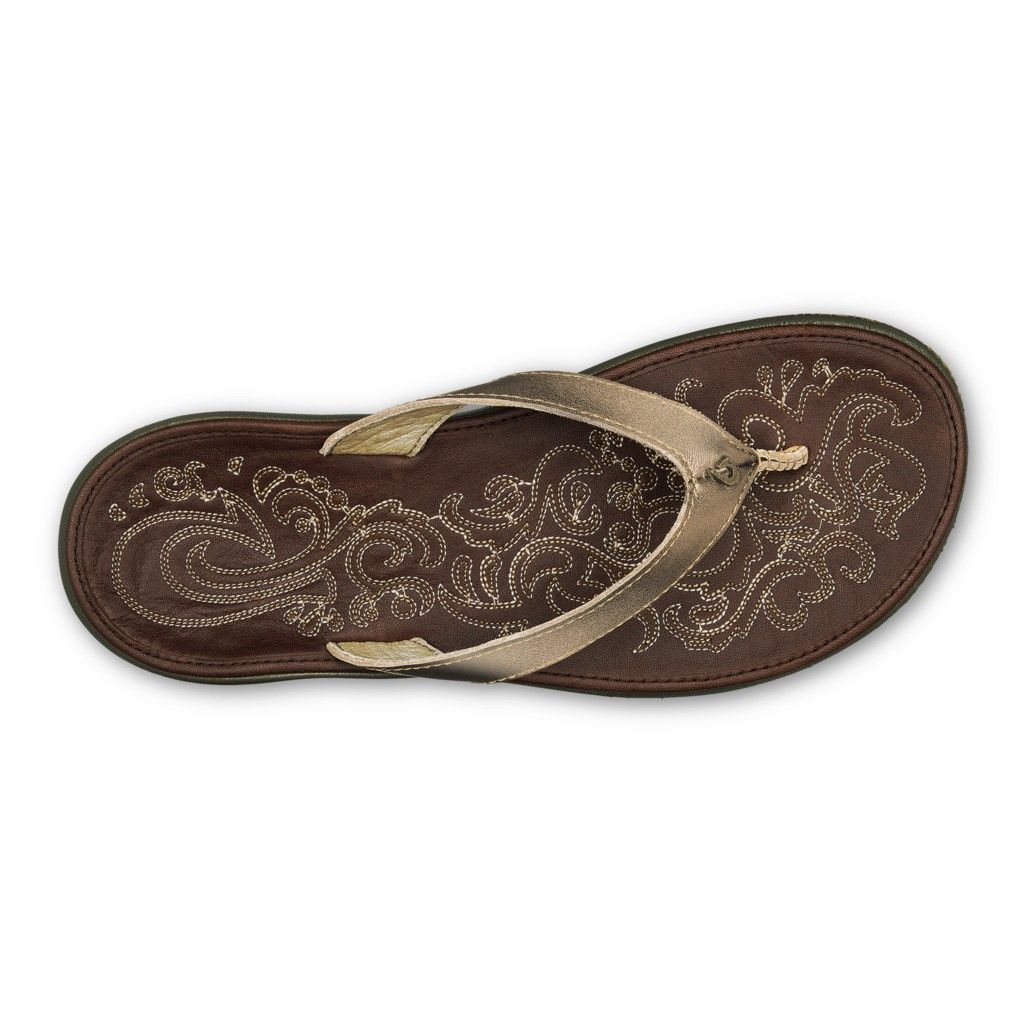 Sandalias Olukai Paniolo - Chanclas Mujer Dorados 20042-789